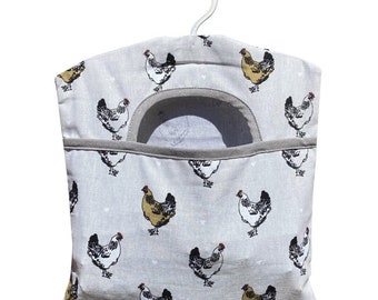 Peg Bag With A Chicken Print Design