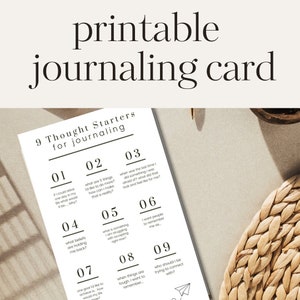 Printable Journal Cards, 9 &quot;Thought Starter&quot; Journaling Prompts - Printable Journaling Card, Journal Prompts, Digital Download