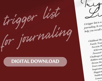 Elenco dei trigger dei prompt del diario stampabile (PDF 3x5)