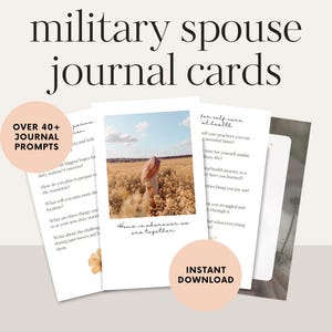 Cartes de journal imprimables pour conjoints de militaires et invites de journal pour les conjoints de militaires, imprimables de planificateur, bullet journal, planificateur de bague
