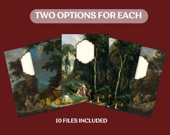 Copertine per planner A5 / Divisori per diario d'arte vintage Forestcore (PDF)