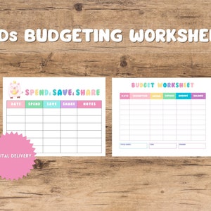 Printable Budgeting Worksheet for Kids | Spend, Save, Share | Financial Education Activity