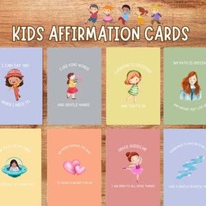 Druckbare Affirmationskarten für Kinder | Set von 16 Pflege Affirmationen | Emotionale Entwicklung