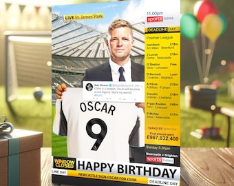 Newcastle United Birthday Card - Personalise With Any Name and Age (0003)