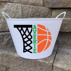 Basketball Team Buckets, Personalized Basketball, Bball Senior Night, Custom Gift Basket, Basketball Team Party, Hooper. Senior Night