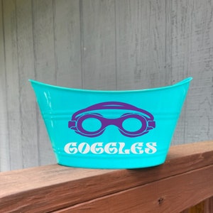 Goggles Aufbewahrungseimer, Sommer Geschenkkorb, Pool Lagerung, Pool Party, Strand Lagerung, Googles, Kinderbrille, Backyard Pool, Sommer Eimer