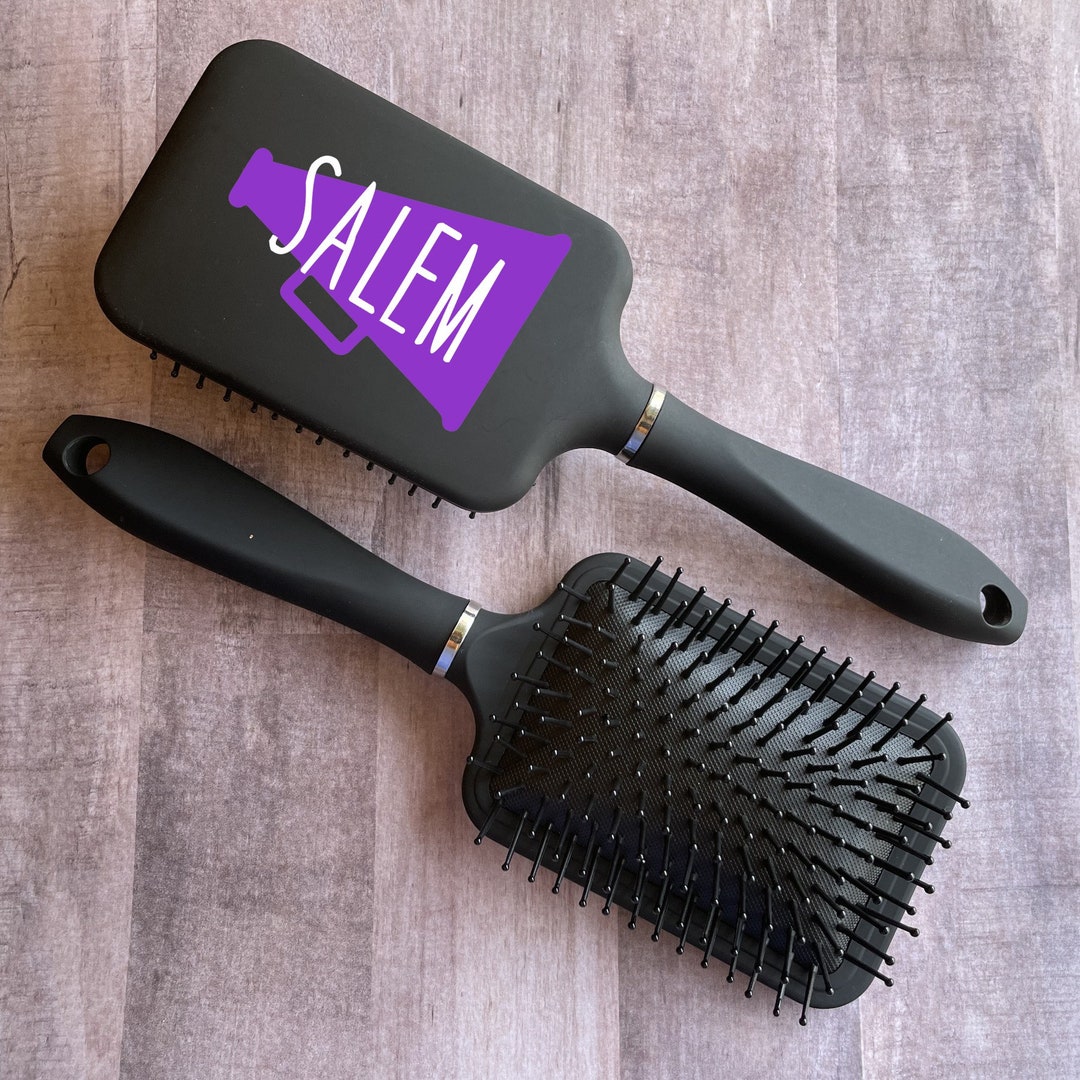 Personalized Cheer Hair Brush, Paddle Brush With Name and Polka Dots