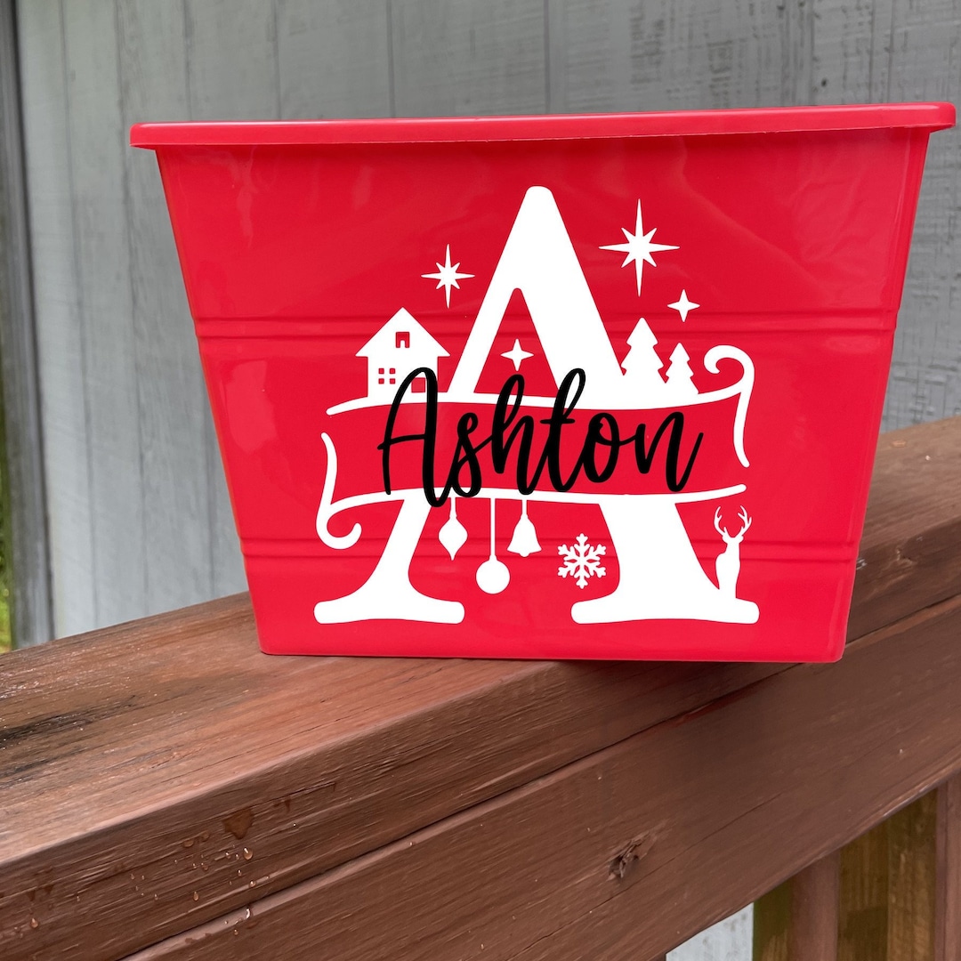 Custom Holiday Name Buckets, Personalized Christmas Bucket, Bucket With