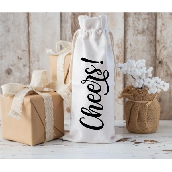 Cheers Wine Gift Bag, Wine gift, Gift for Wine Lover, Wine, Christmas Basket, Christmas Gifts, Happy Holidays, Holiday Gift Wrap