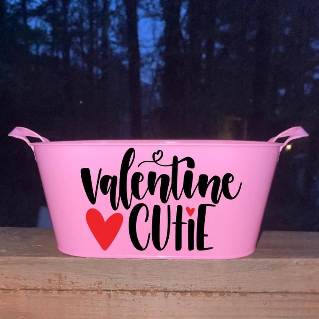 Valentines Gift Buckets, Be Mine Bucket, Valentines Card Storage ...