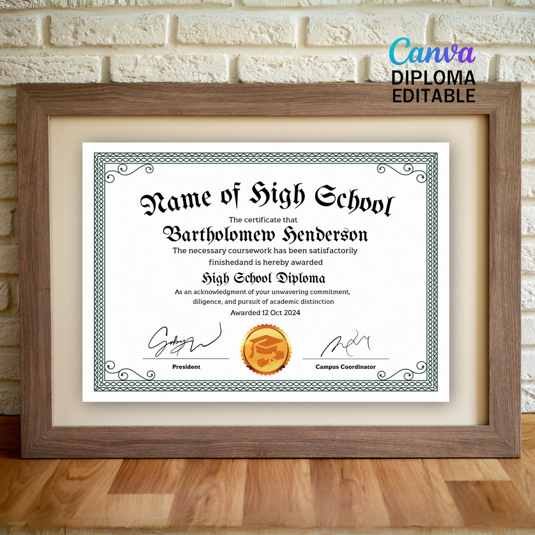 GED EDITABLE Certificate General Education Diploma High Etsy GED EDITABLE Certificate General Education Diploma High Etsy