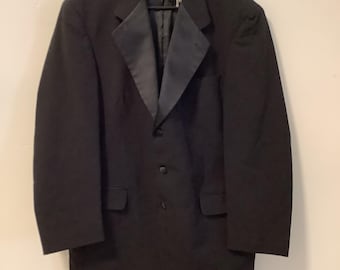 Vintage Formal 1 Men’s Black Tuxedo Jacket with Satin Lapels 44 Large