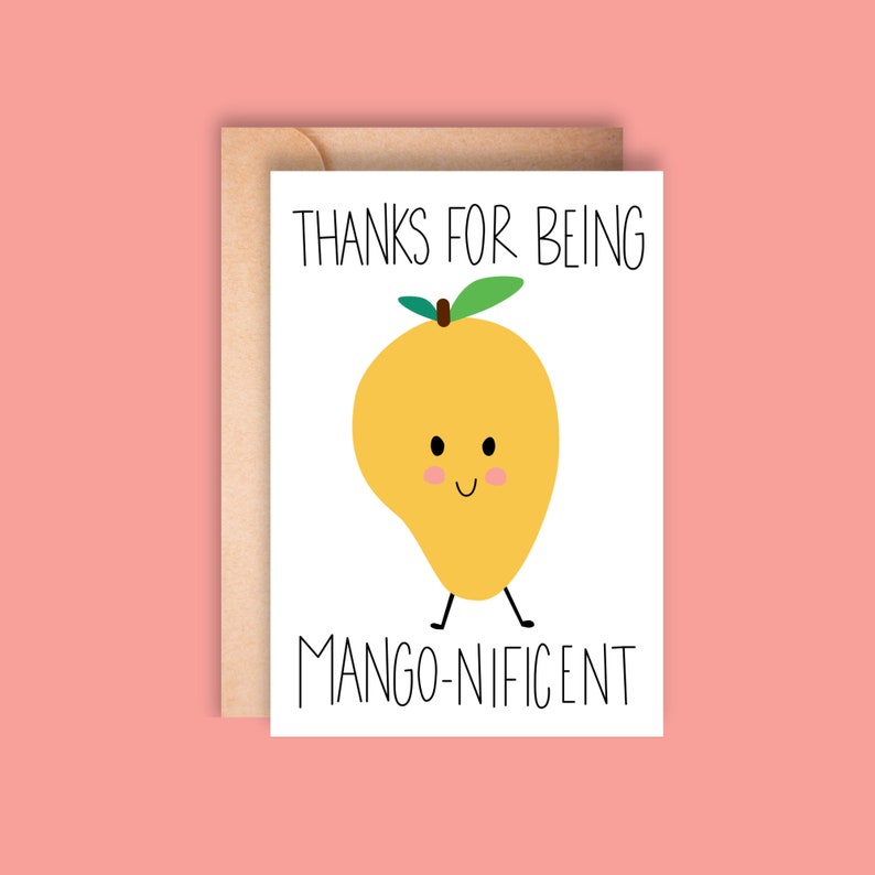 Printable Mango Pun Thank You Card image 1