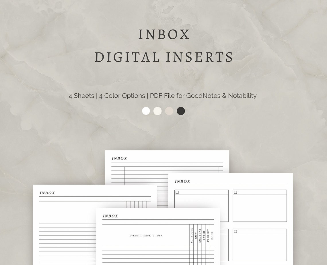 Inbox Tracker, Inbox System, Task Organizer, Brain Dump, Idea Organizer ...