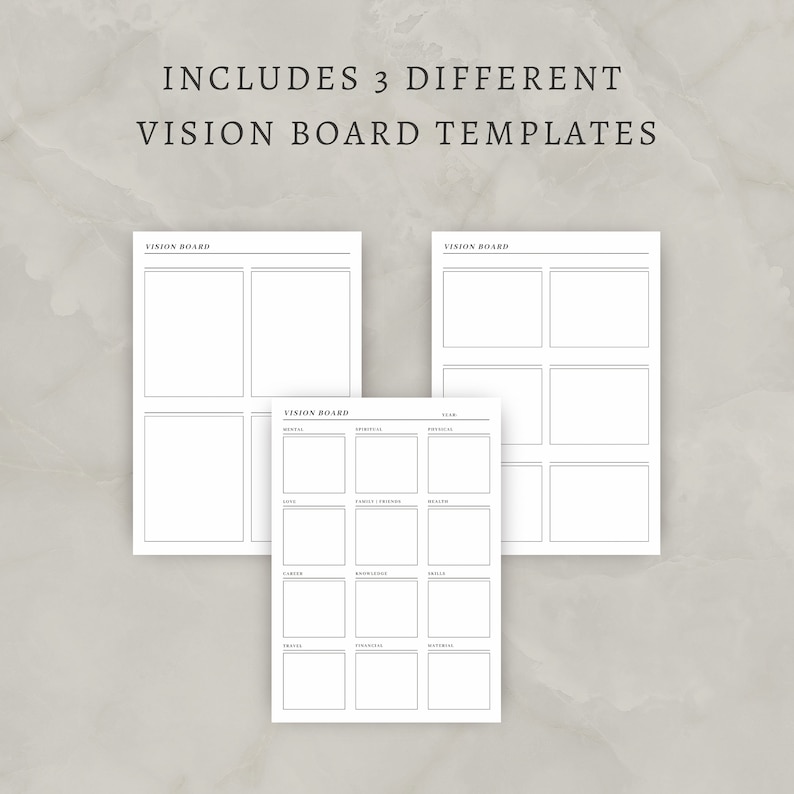 Vision Board Insert, Vision Board Planner, Goal Planner, Project