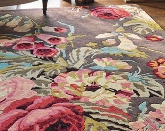 Hand Tufted Sanderson Stapleton Rug – Rosewood Handmade Wool Area Rugs Carpets Living Room, Bedroom, Custom Rug, Colorful 8x10 9x12 10x14