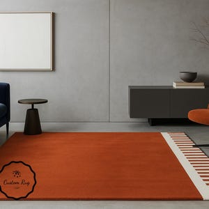Hand Tufted Rug Rust Wool Area Rugs For Livingroom Bedroom Kitchen Nursery Entryway Office Kids Room  6X9 8X10 9X12 10X14 Custom Rug