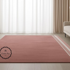Hand Tufted Rug Peach Pink Wool Area Rugs For Livingroom Bedroom Kitchen Nursery Entryway Office Kids Room  6X9 8X10 9X12 10X14 Custom Rug