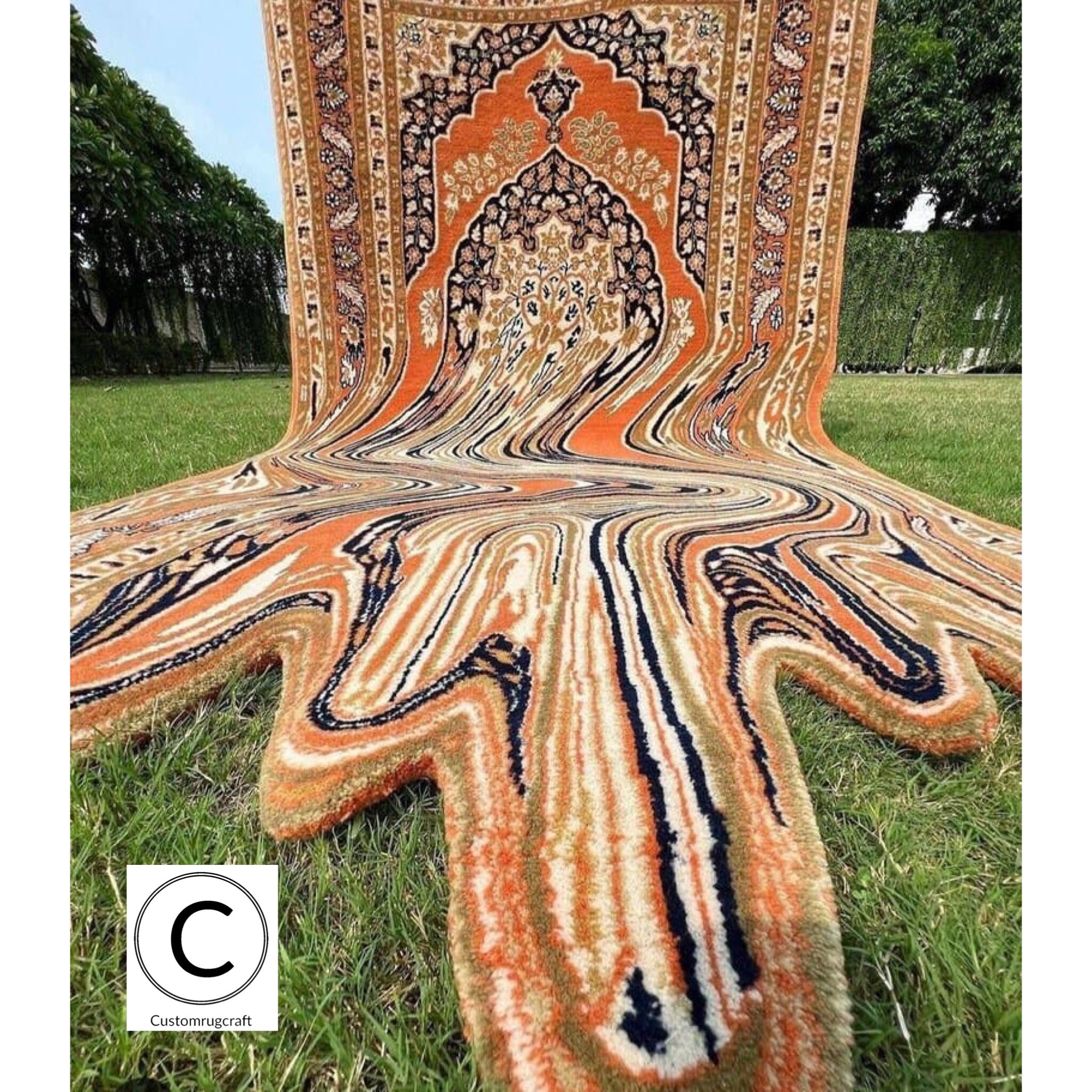 Melting Hand Tufted Rug Floral Rug. Trending Melting Rug for Home Decor ...