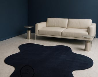 Handmade Wool Abstract Rug, Irregular Organic Shape, Modern Carpet