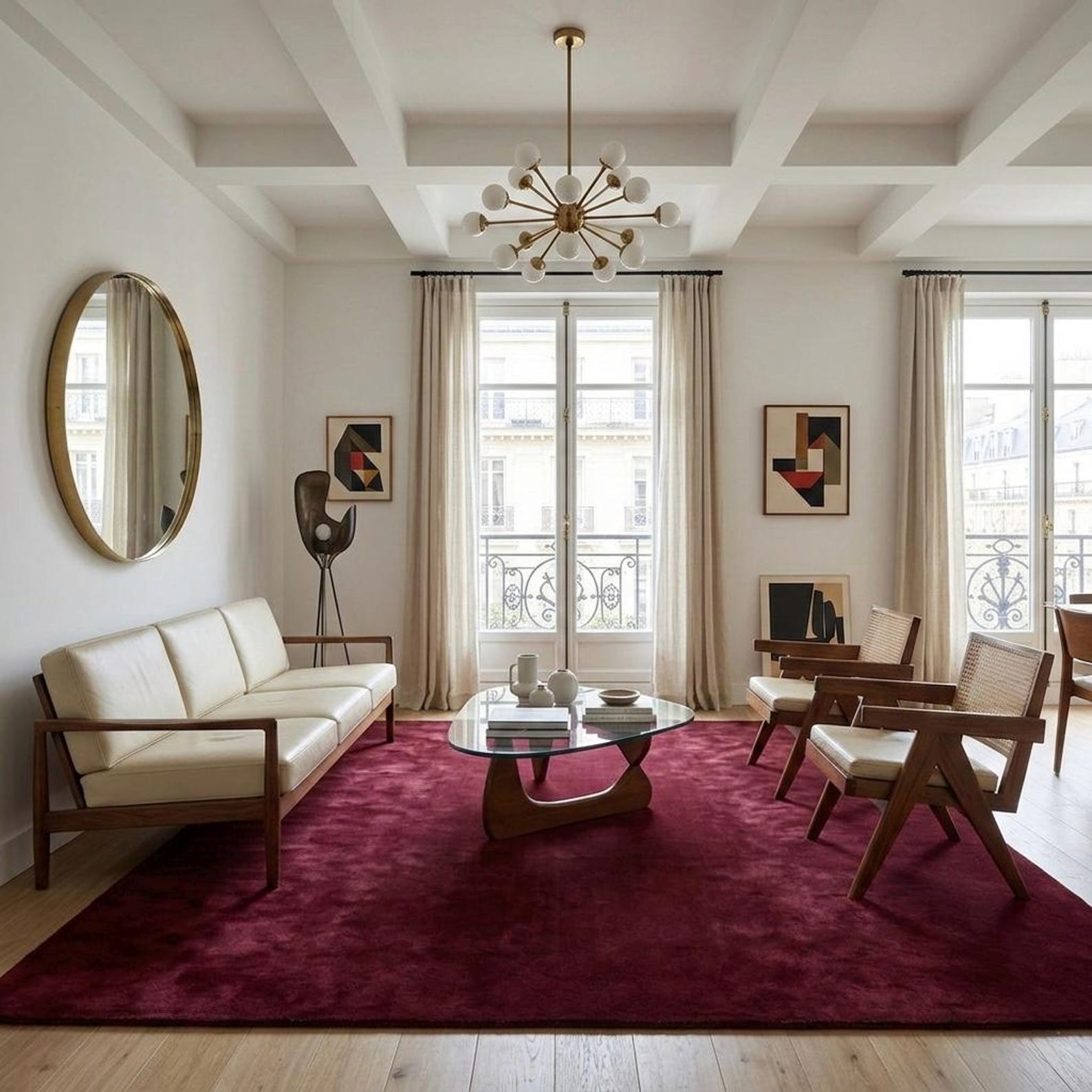 Deep Red Area Rug Solid Burgundy Area Rug, Large Deep Red Plush Wool Rug for Living Room ...