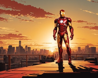 Iron Man Digital Print ~ Iron Man Profesional AI Art~ Superhero ~ Artistic ~ Wall Decor~ High Resolution