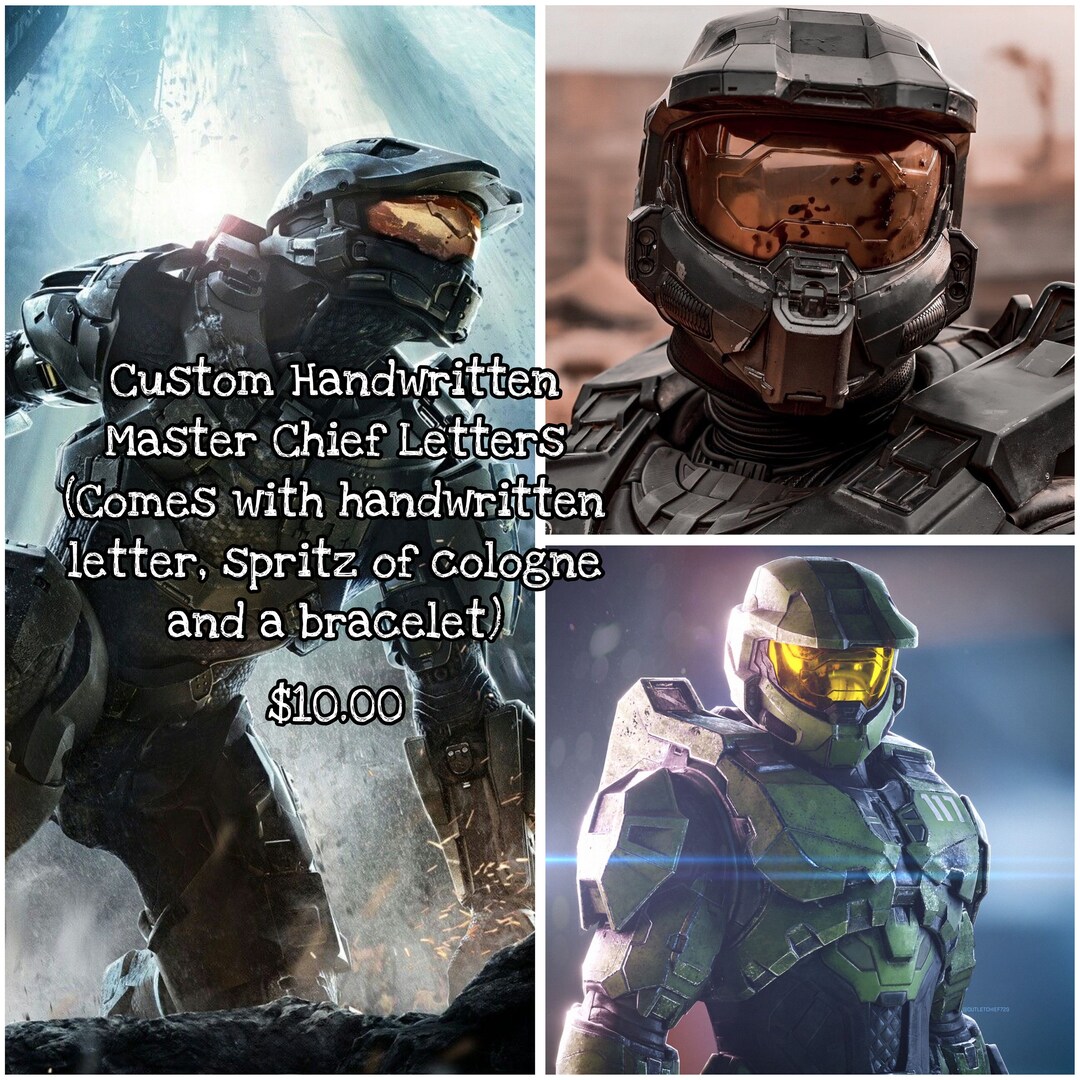HALO MASTER CHIEF Handwritten Letters W/ Bracelet of Your Chosen ...