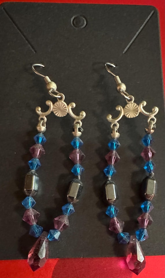 Handcrafted Beaded Dangle Earrings. - image 2