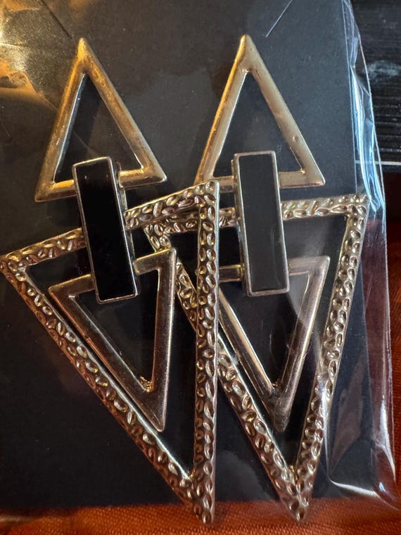 Vintage Triangular Design Stud/Dangle Earrings. - image 1