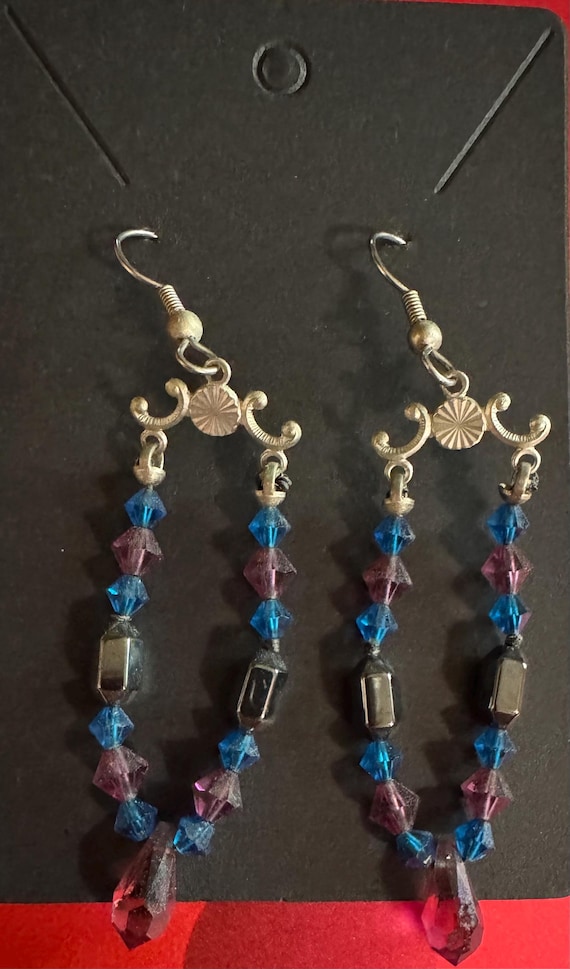 Handcrafted Beaded Dangle Earrings. - image 1