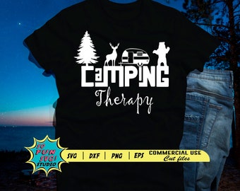 Camping Therapy svg dxf png, Camping SVG, Camper Svg, RV Svg, Outdoor Svg, Adventure svg, Camping Png, Camping funny quote