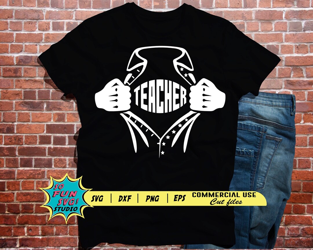 Super Hero Teacher Svg Dxf Png, Teacher Svg Files for Cricut, Blessed ...