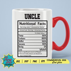 Oncle valeur nutritive svg, valeur nutritive de la famille, valeur nutritive, valeur nutritive oncle svg, valeur nutritive svg, Png, Cricut