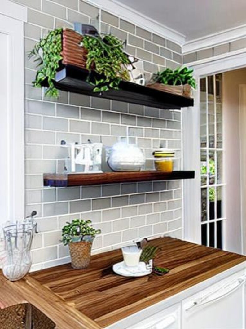 Custom Handmade Wooden Floating Shelf Quality Wood Height Etsy