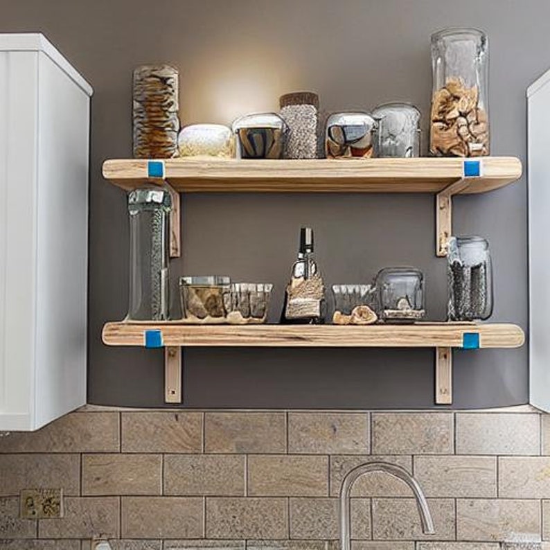 Custom Handmade Wooden Floating Shelf Quality Wood Height Etsy