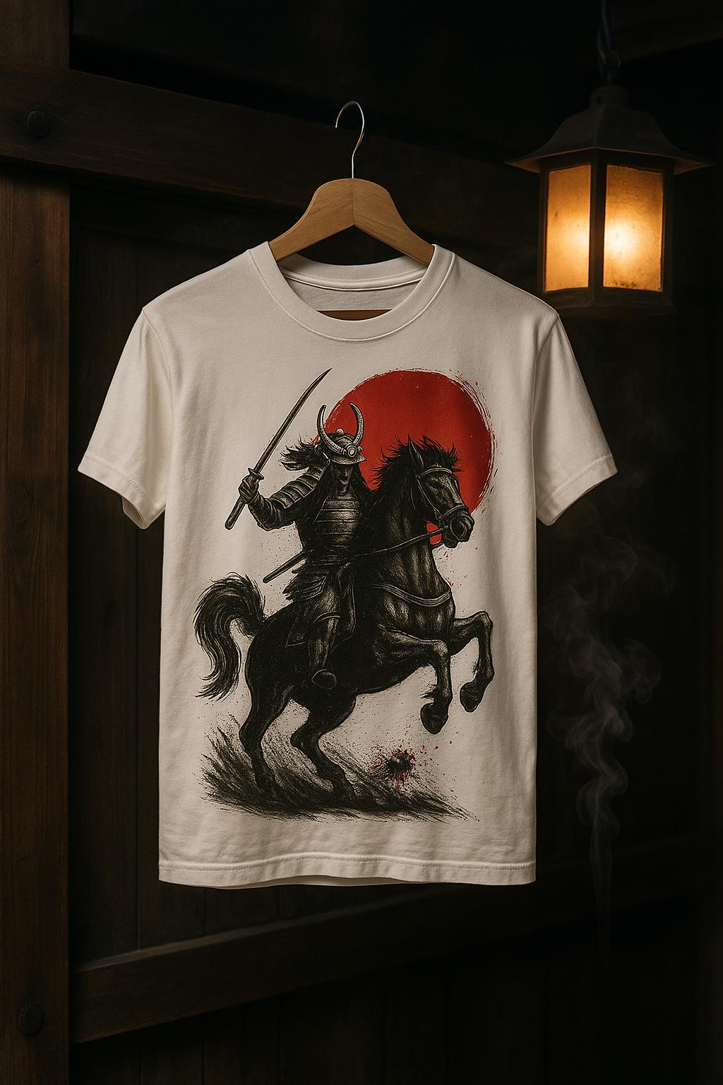 Samurai Horseback Ride PNG: Japanese Warrior Ink-brush Art (digital ...
