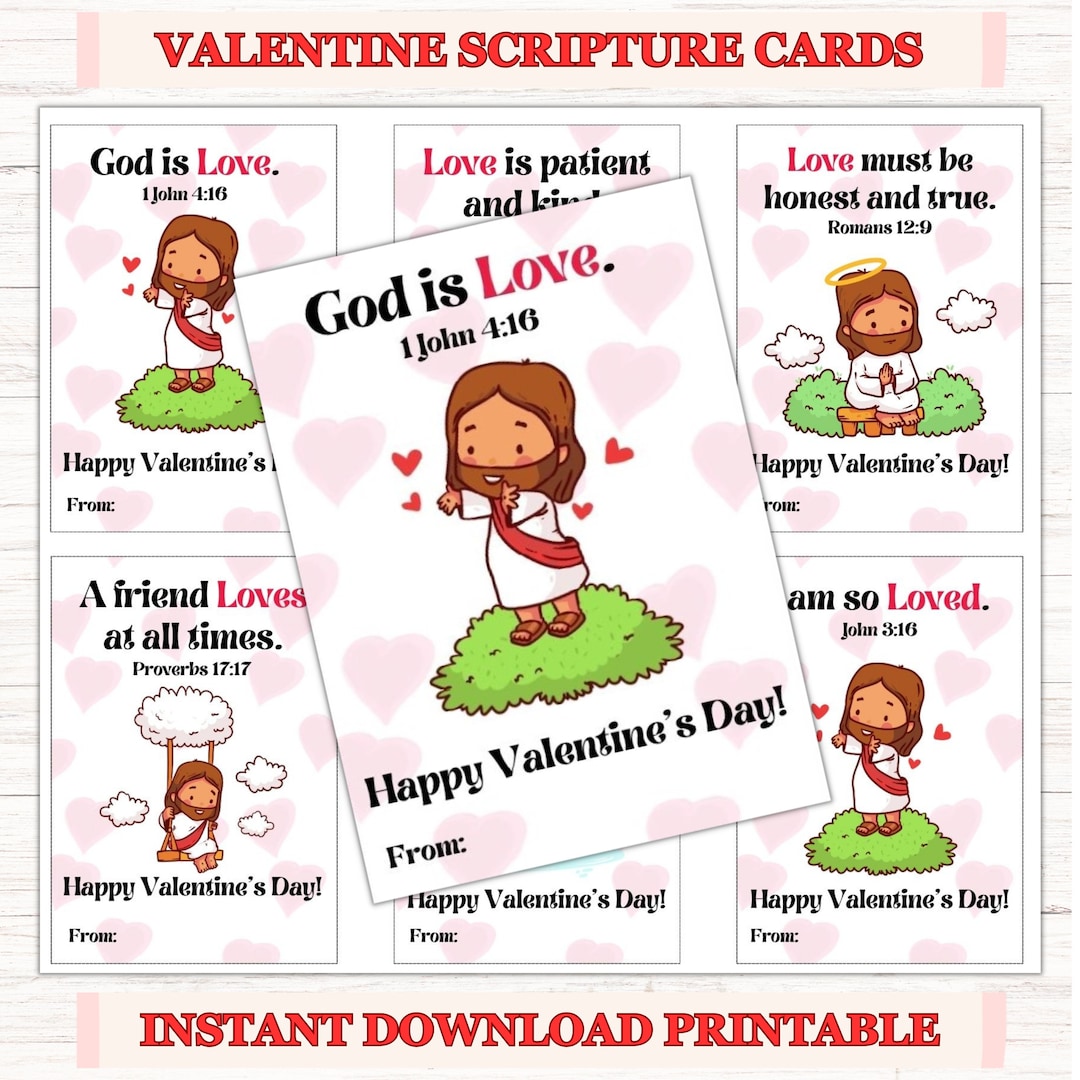 Scripture Valentine's Day Cards Scripture Valentine Gift Tags Christian ...