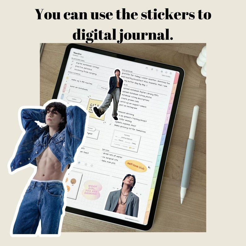BTS JUNGKOOK Printable &amp; Digital Sticker 11 Pieces digital - Etsy