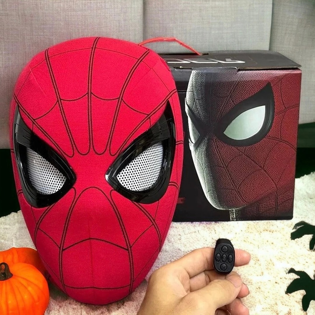 Spider Man Mask Moving Eyes Blinking Winking Lenses Remote Etsy UK