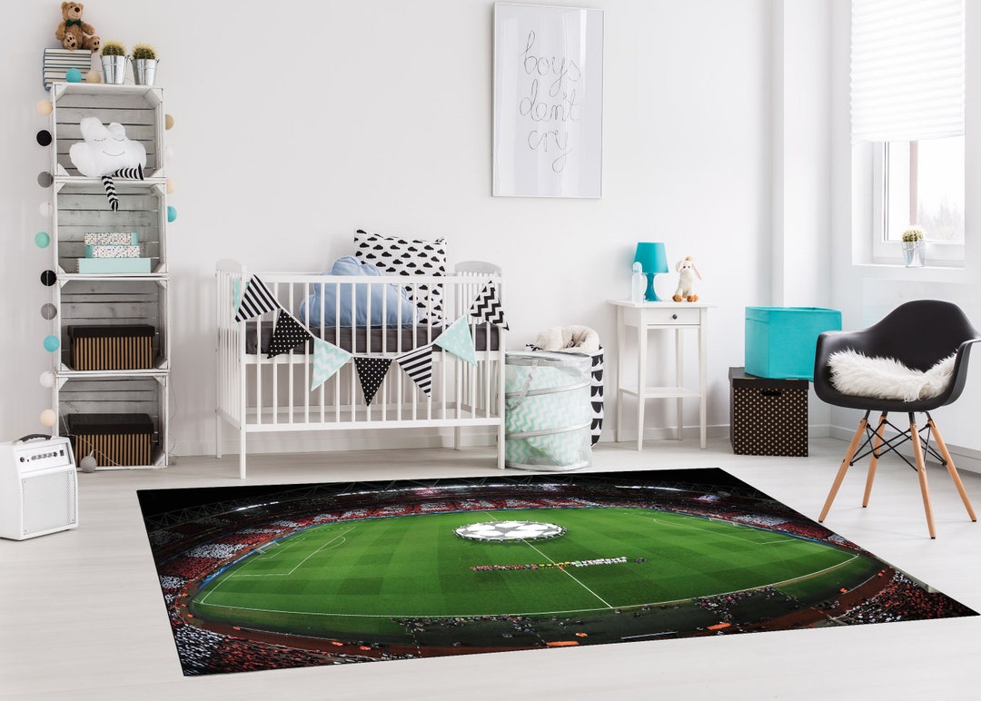 Football Field Rug Green Soccer Field Sport Rug Fan Clup Etsy