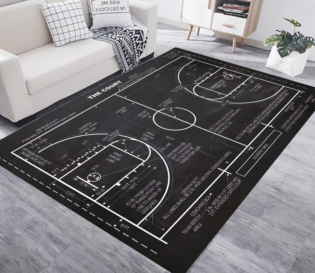 Basketball Court Rug Basketball Rug Sport Rug Area Rug Etsy