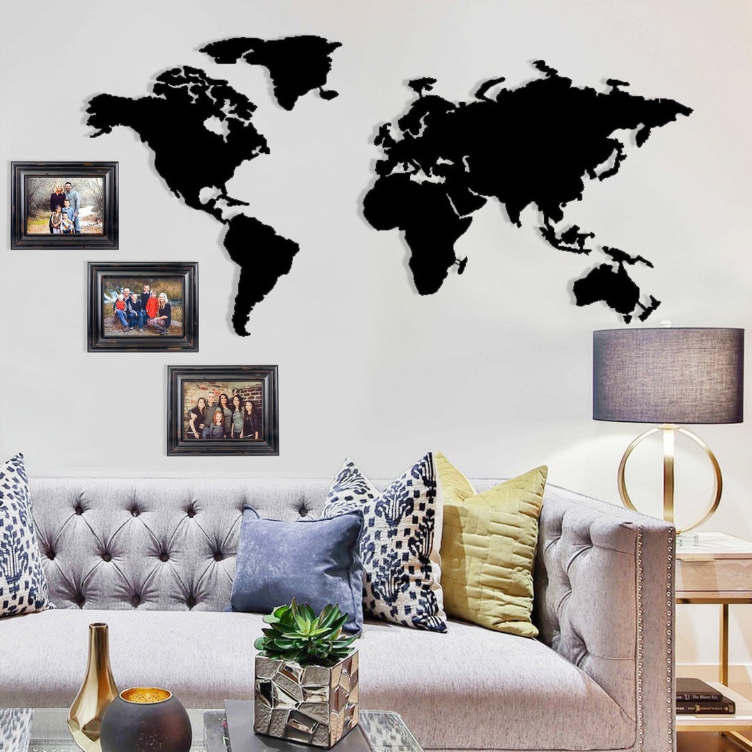 Metal World Map ,metal Wall Art, World Map, Travel Decor, Home Decor