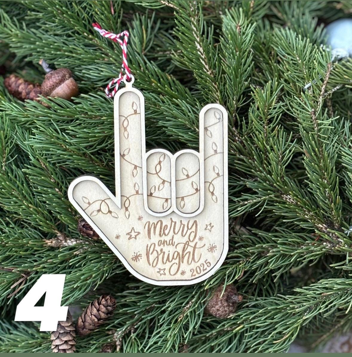 クリスマスオーナメント！ユニークなASLの「愛してる」の手形 - Etsy 日本