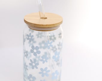 Taza de cristal personalizada con pajita y tapa, regalo de dama de honor, nombre personalizado, café helado