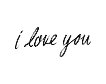 I Love You Text Images - 6 Beautiful Images - Instant Downloads in SVG, PNG, EPS, and jpg Formats - Digital Download