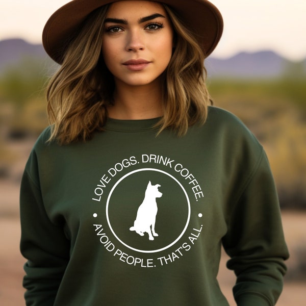 Cooler Sweater für Hunde-Fans und Kaffee-Fans, tolle Geschenkidee für Hundeliebhaber und Kaffeeliebhaber.