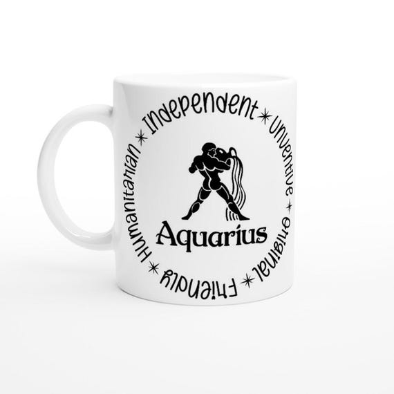 Zodiac Sign Aquariusmug With the Positive Characteristics of the