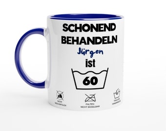 Tasse personalisiert mit witzigem Spruch zum 60. Geburtstag. Geschenk für Mann. Geschenk für Frau. Runder Geburtstag.