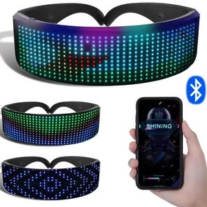 Bluetooth LED Glasses - Party, Bar & Festival Futuristic Luminous Eyewear.