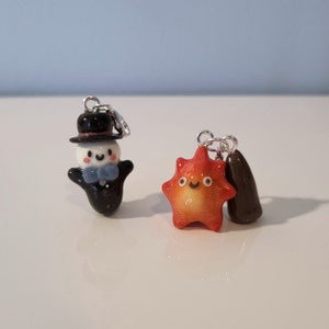 Llaveros de demonio de fuego y espantapájaros // Llavero hecho a mano de arcilla polimérica